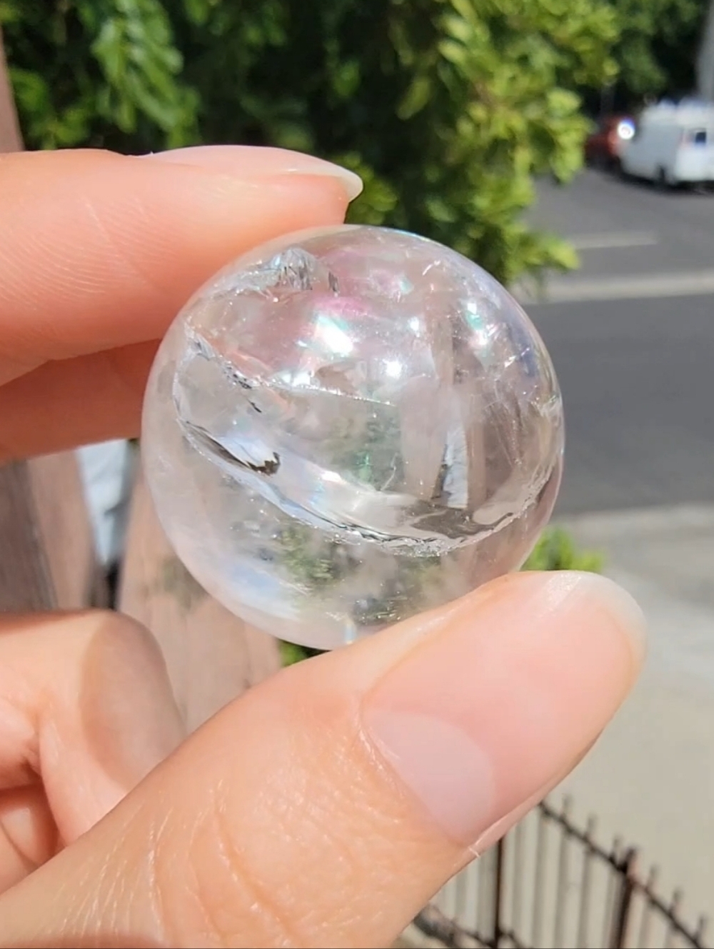 (#8) NEW 27MM HIGH-QUALITY CLEAR QUARYZ MINI SPHERE